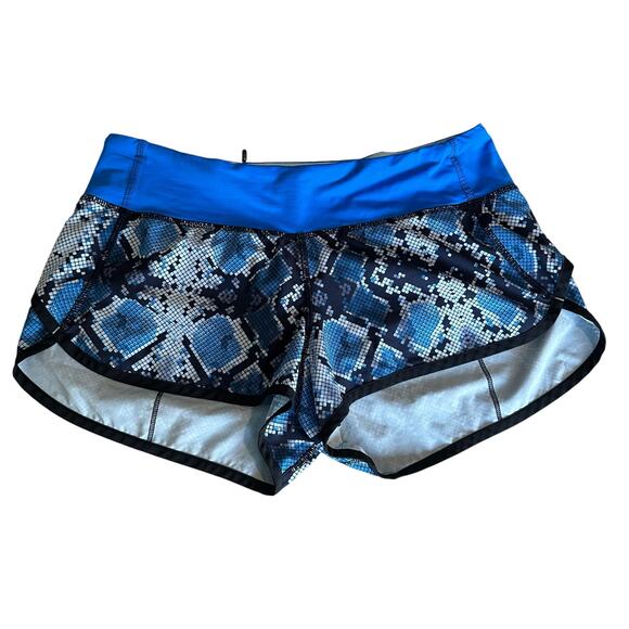 Lululemon Speed Short Mini Ziggy Snake Caspian Blue Pipe Dream 6 - Picture 1 of 9